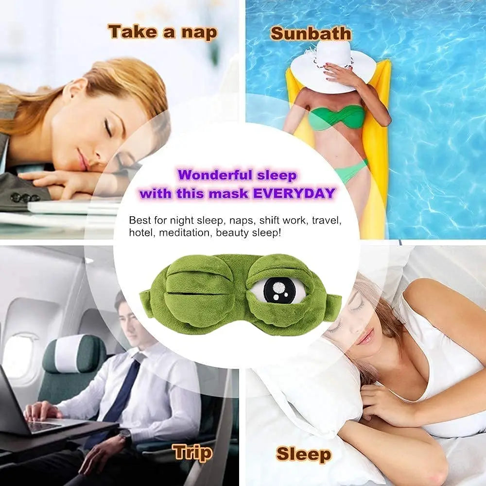 3D Sad Frog Sleep Mask