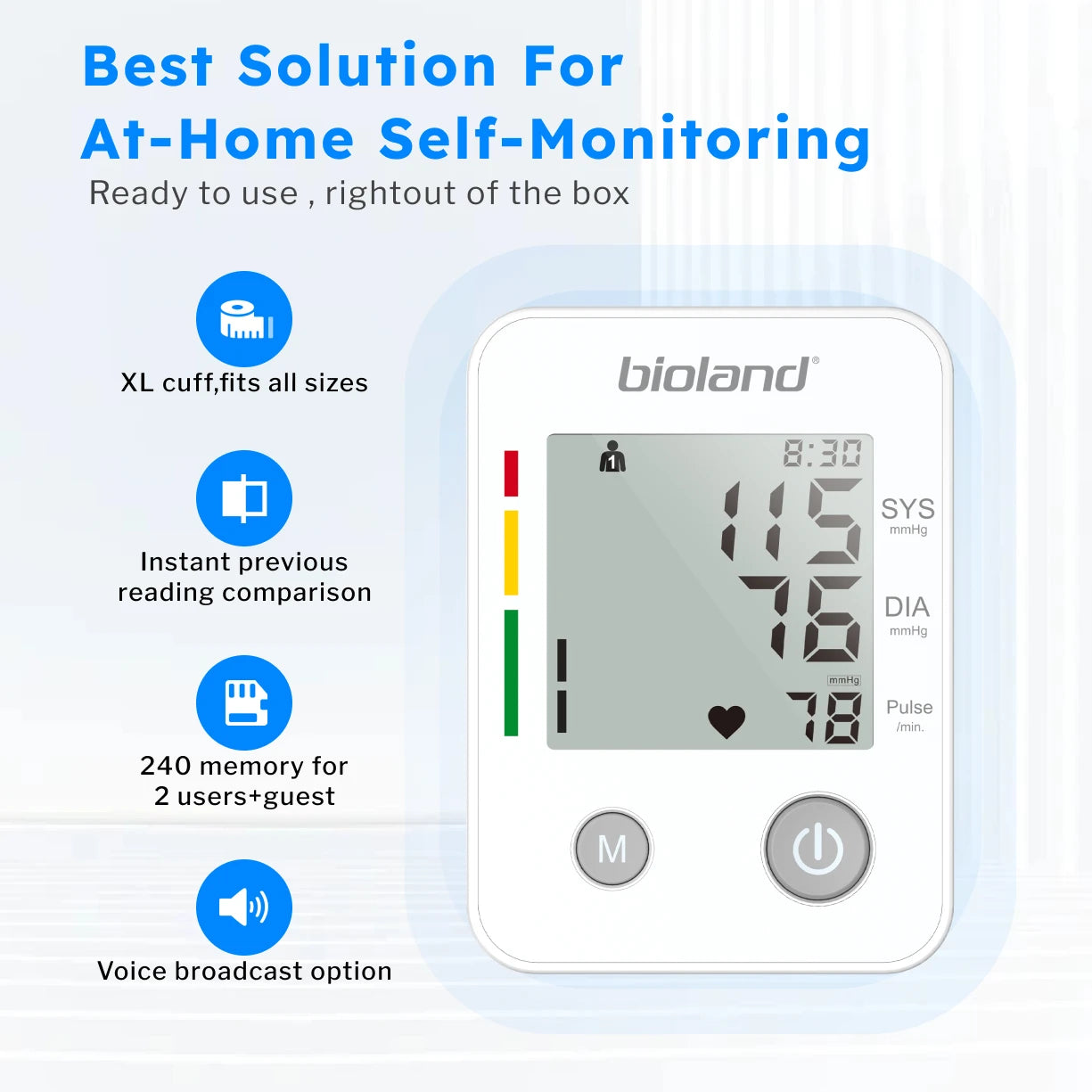 Bioland 2005 Automatic Digital Upper-Arm Blood Pressure & Heart-Rate Monitor