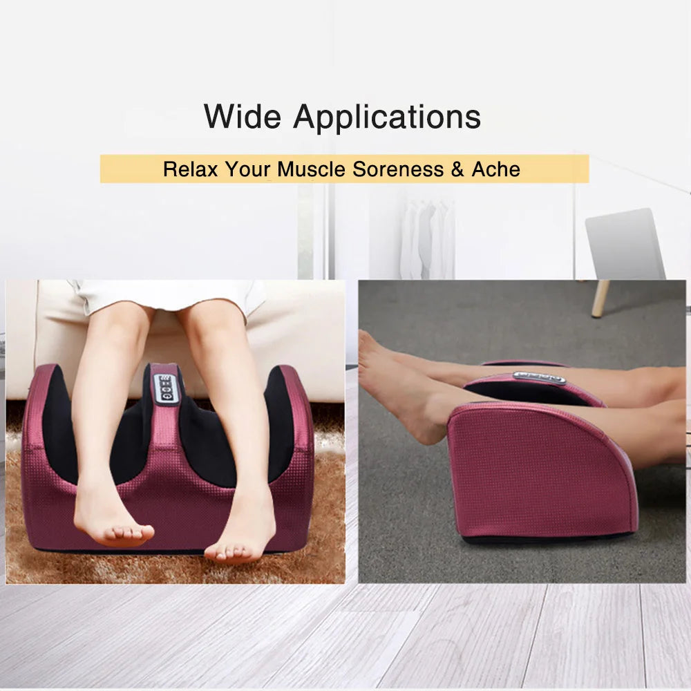 Electric Foot Massager – Shiatsu Kneading, Heating Therapy, Hot Compression, and Roller for Muscle Relaxation and Pain Relief
