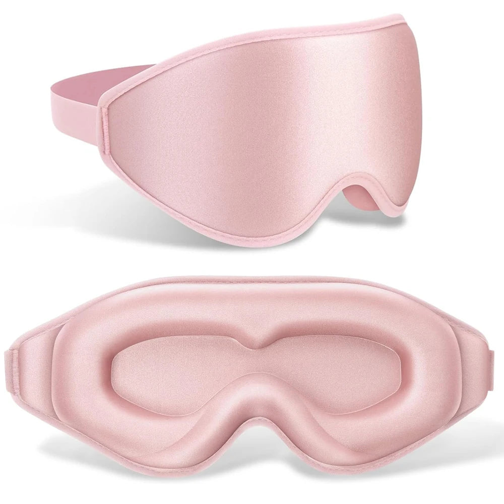 WELLVY 3D Contoured Sleep Mask – 100% Light Blocking, Ultra-Soft, Breathable Eye Mask for Deep Sleep, Travel & Relaxation