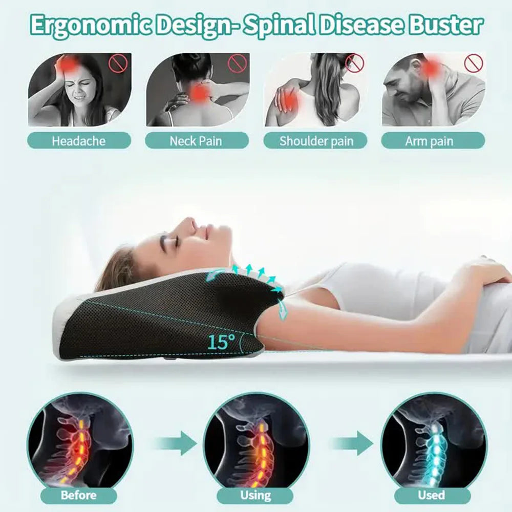 Orthopedic Cervical Memory Foam Pillow – Ergonomic Neck Support for Pain Relief & Better Sleep