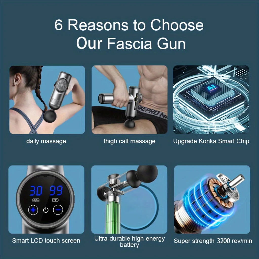 VibePro™ Portable Fascia Massage Gun – Deep Tissue Vibration Therapy for Muscle Relief & Slimming Support