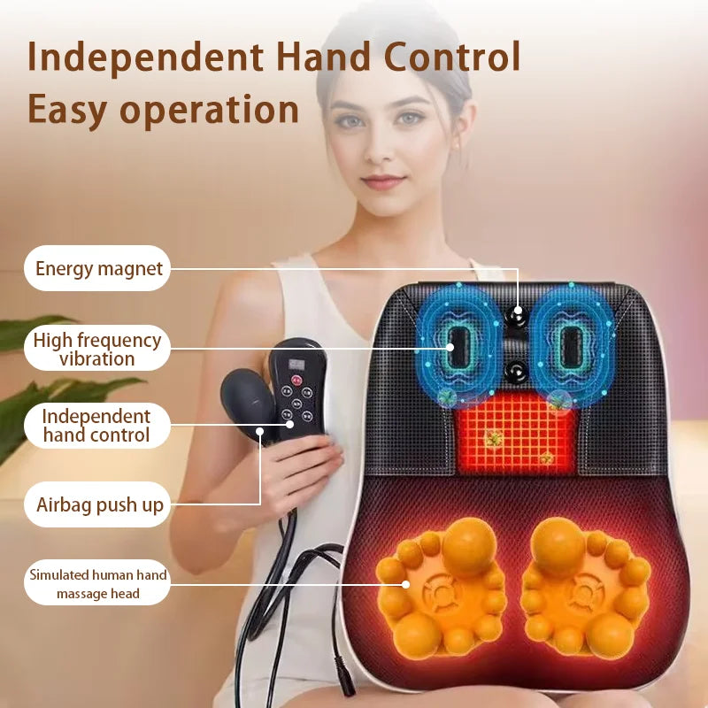 Electric Massage Neck Pillow Shiatsu Head Cervical airbag Ttraction Body Back Waist Massager Car with Heating Vibrating Massage