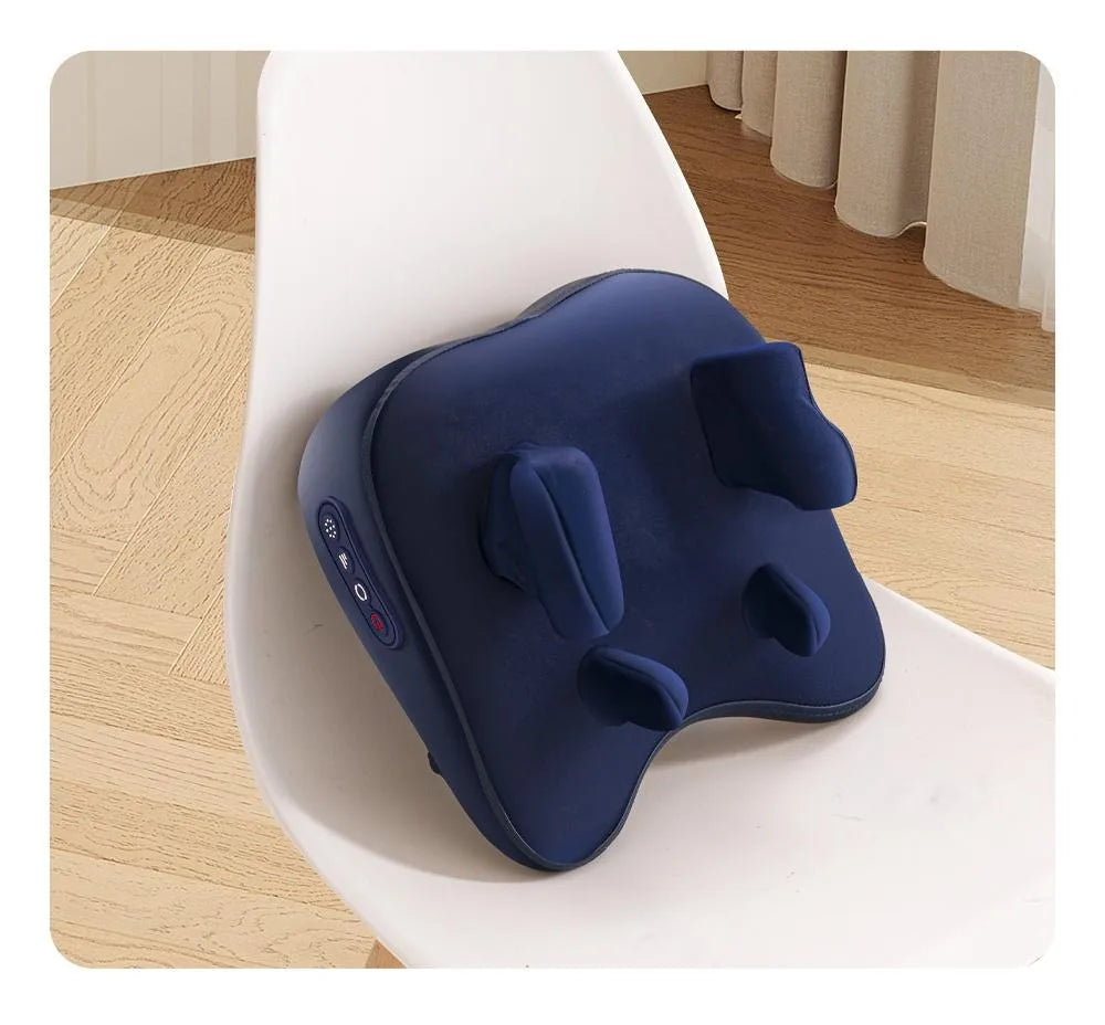 Wireless Trapezius Massage Pillow – Shiatsu Kneading & Heating Neck, Back & Leg Massager for Car, Home & Office