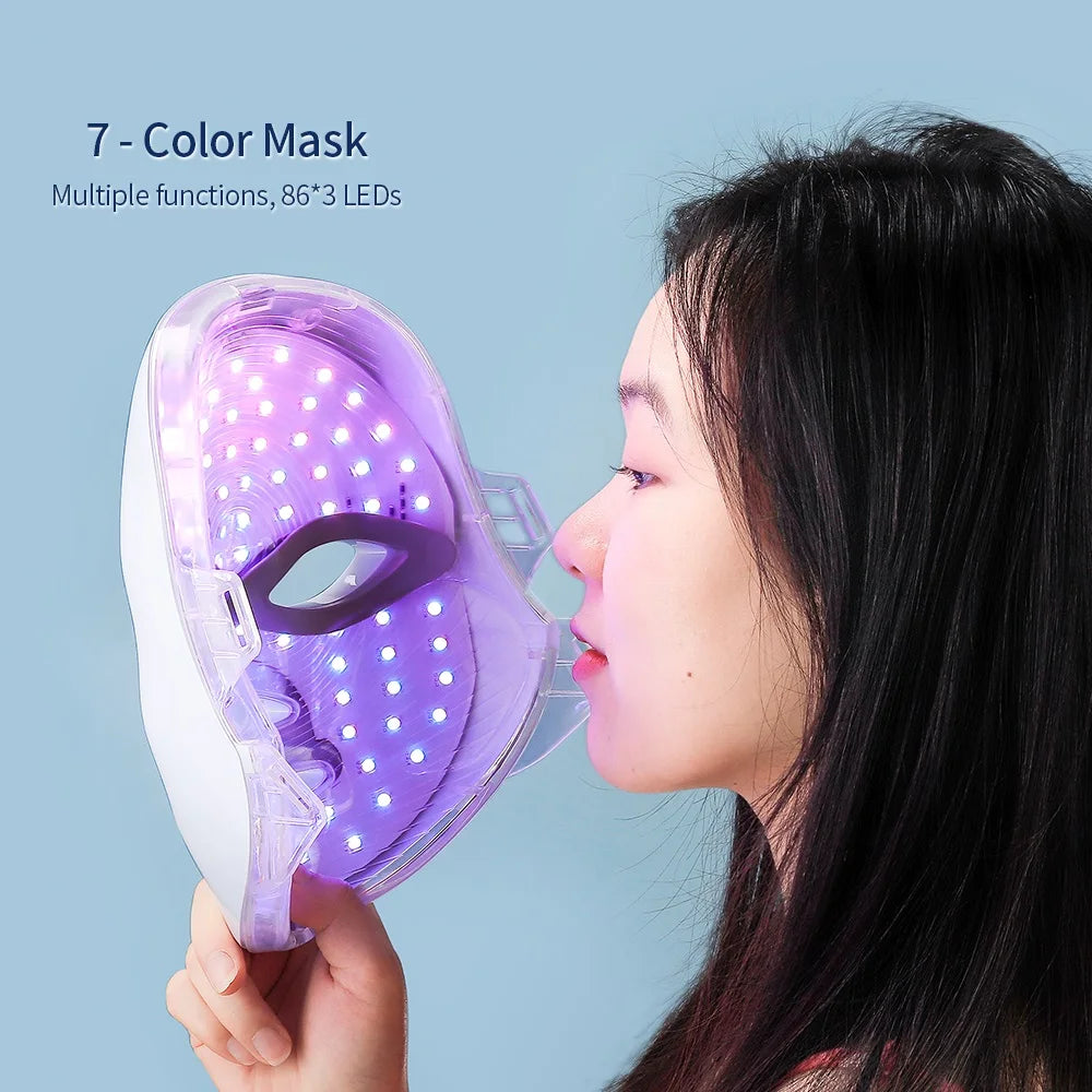 LED Face Mask – 7 Colors Wireless Photon Light Therapy for Anti-Aging & Skin Rejuvenation