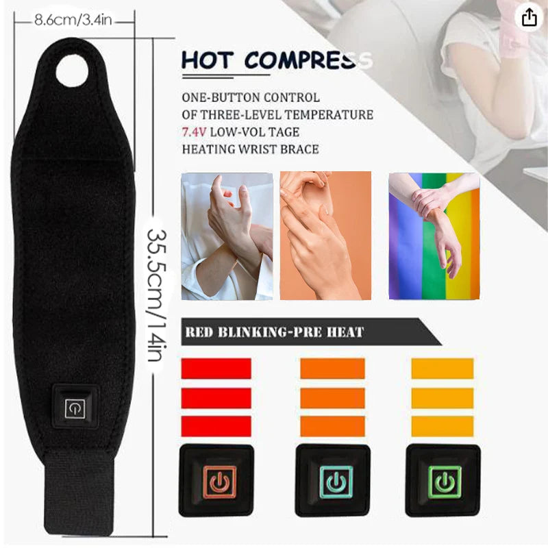 Heated Wrist Support Brace – Breathable Protector Sleeve for Arthritis, Carpal Tunnel & Joint Pain Relief
