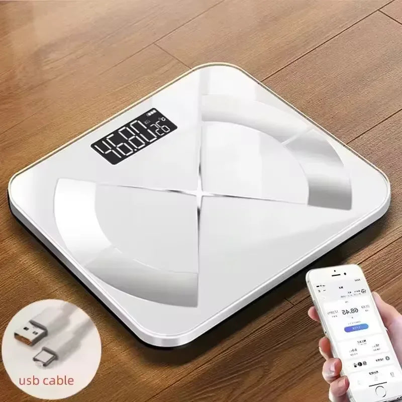 Accurate USB-Rechargeable Bluetooth Body Fat Scale – Smart Digital Weight & Composition Analyzer with App