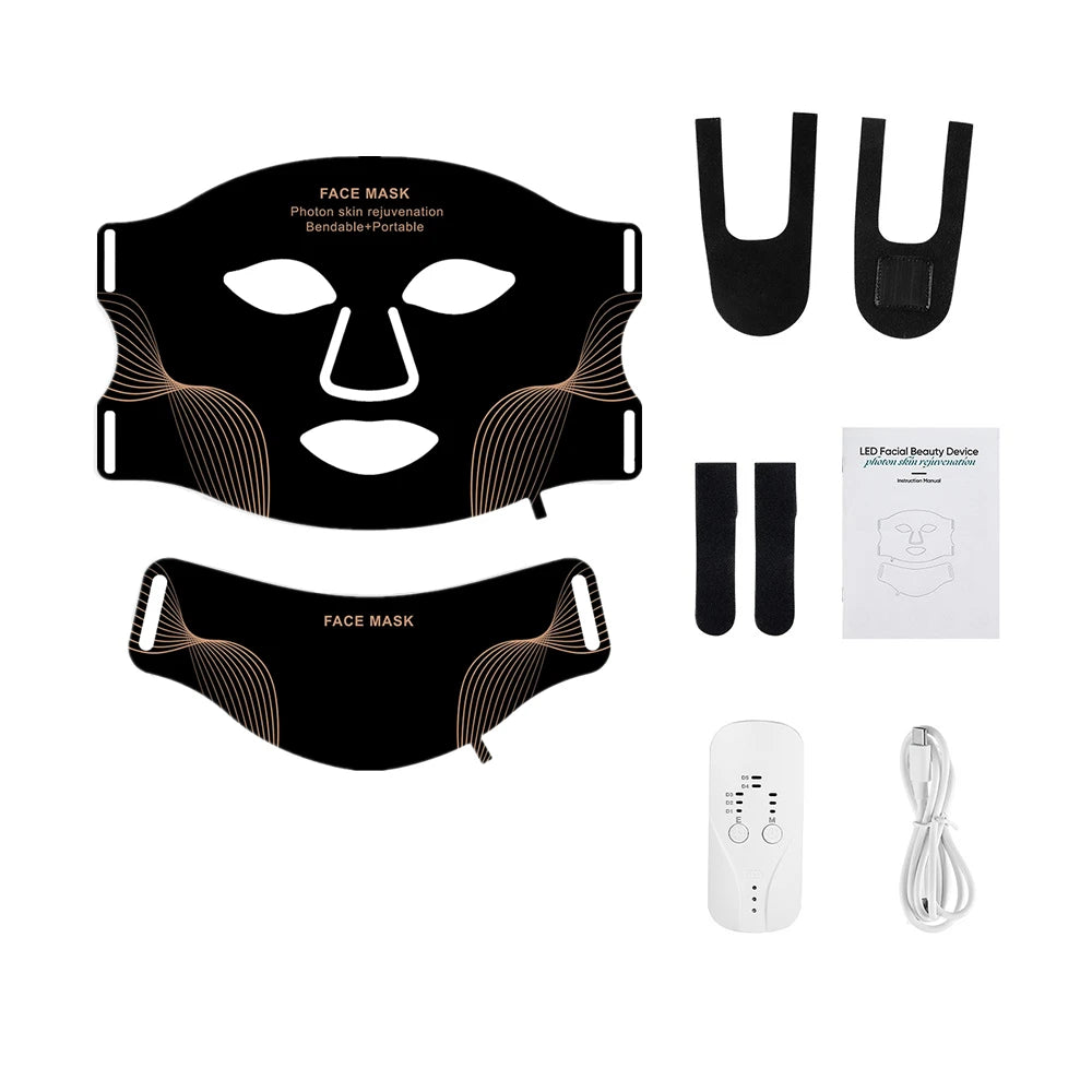 Wireless Silicone LED Face & Neck Mask – 7-Color Photon Therapy