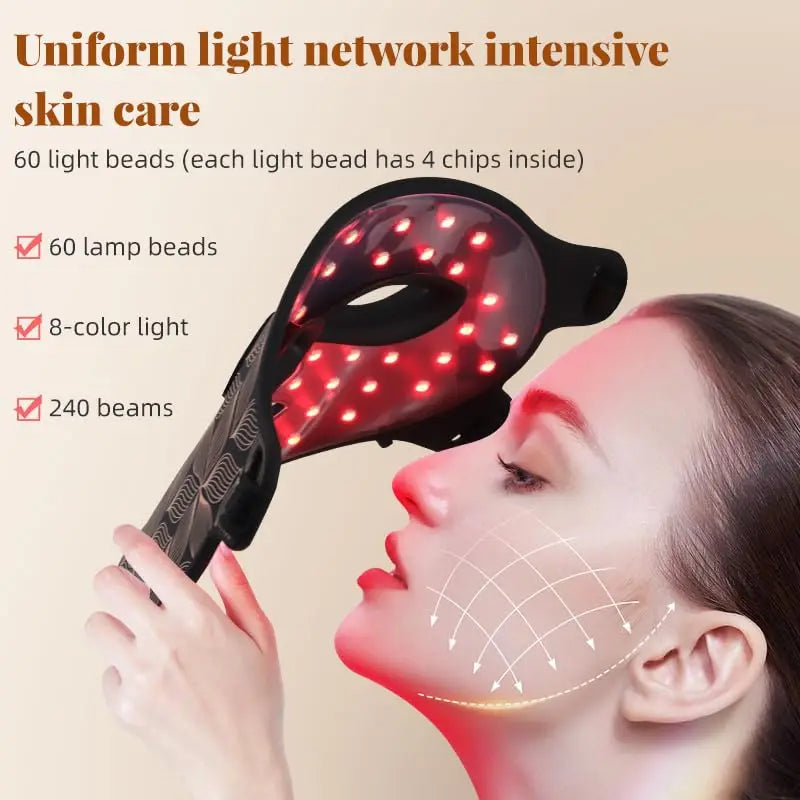 Ubilli Flexible Silicone LED Face Mask – 8-Color Red Light Therapy Mask for Anti-Aging & Skin Rejuvenation