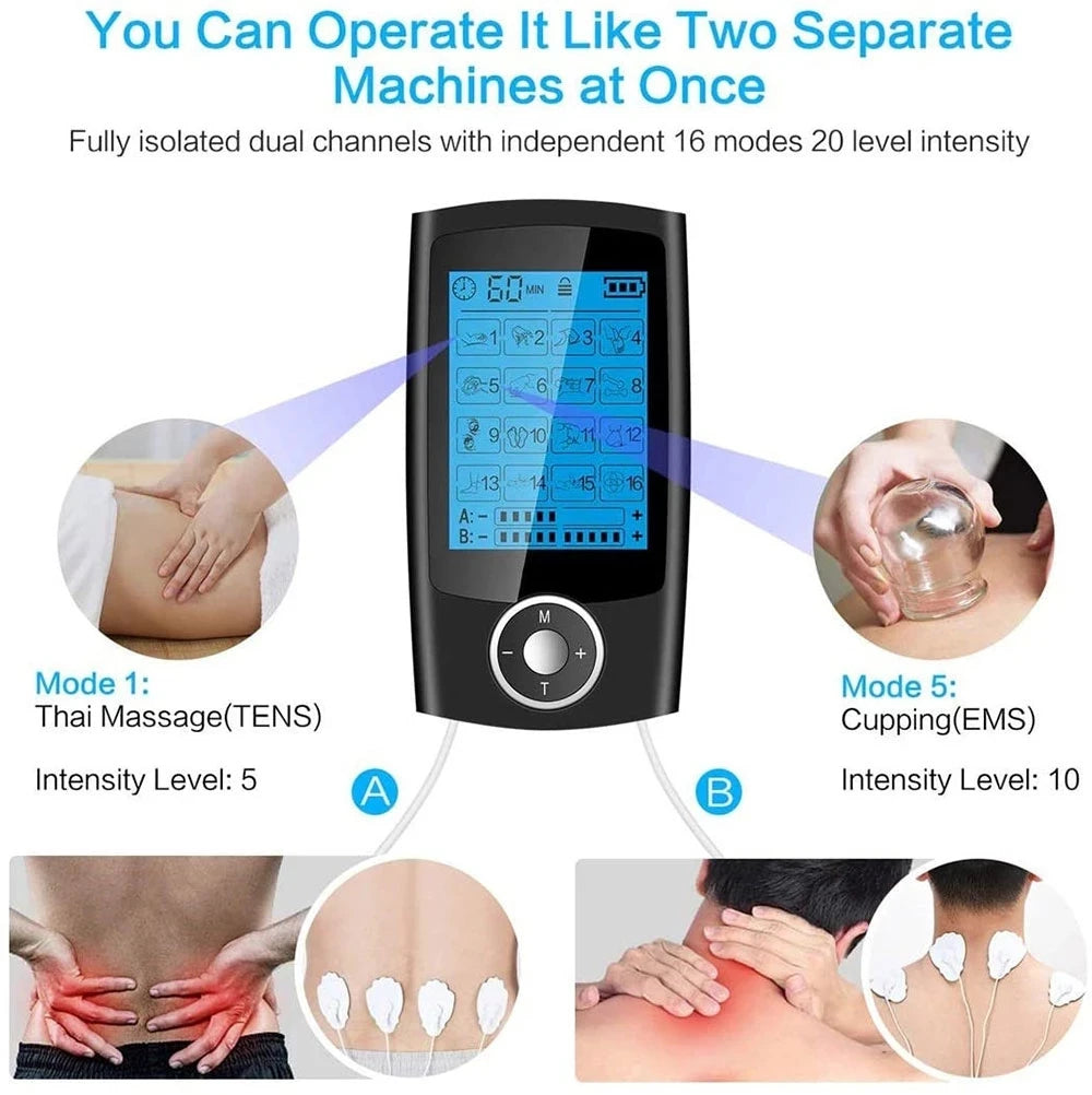 16 Modes TENS EMS Muscle Stimulator