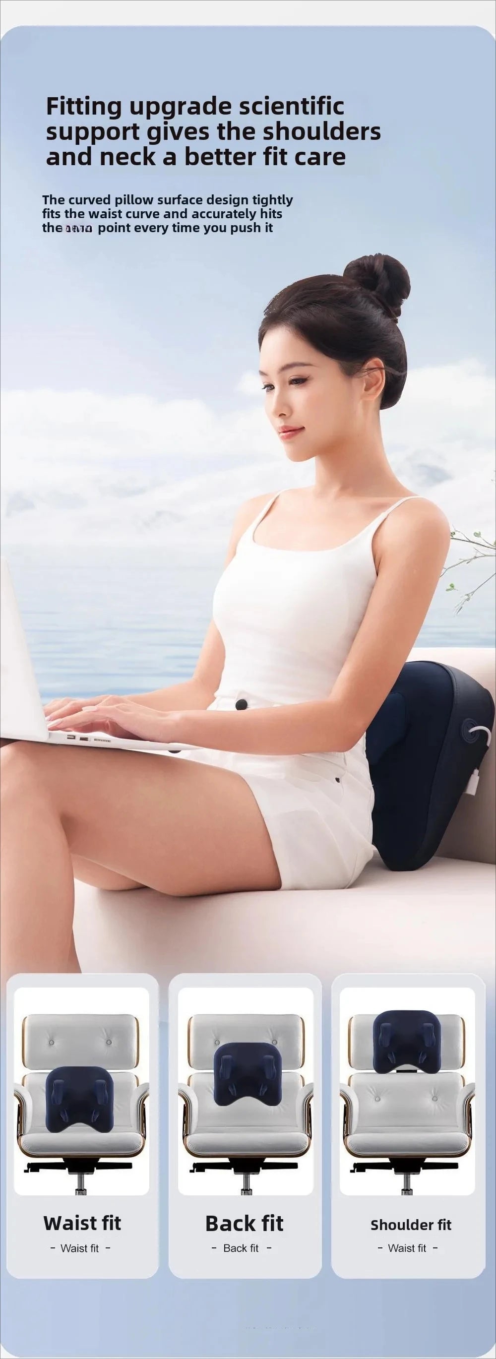 Wireless Trapezius Massage Pillow – Shiatsu Kneading & Heating Neck, Back & Leg Massager for Car, Home & Office