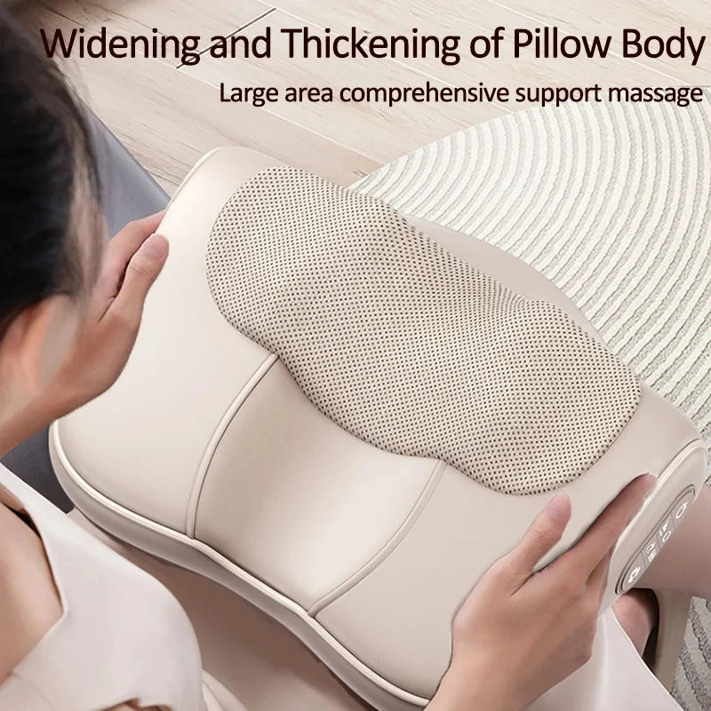 Heated Shiatsu Massage Pillow for Neck, Back & Shoulders – Deep Kneading Massager with Heat for Waist & Finger Relaxation
