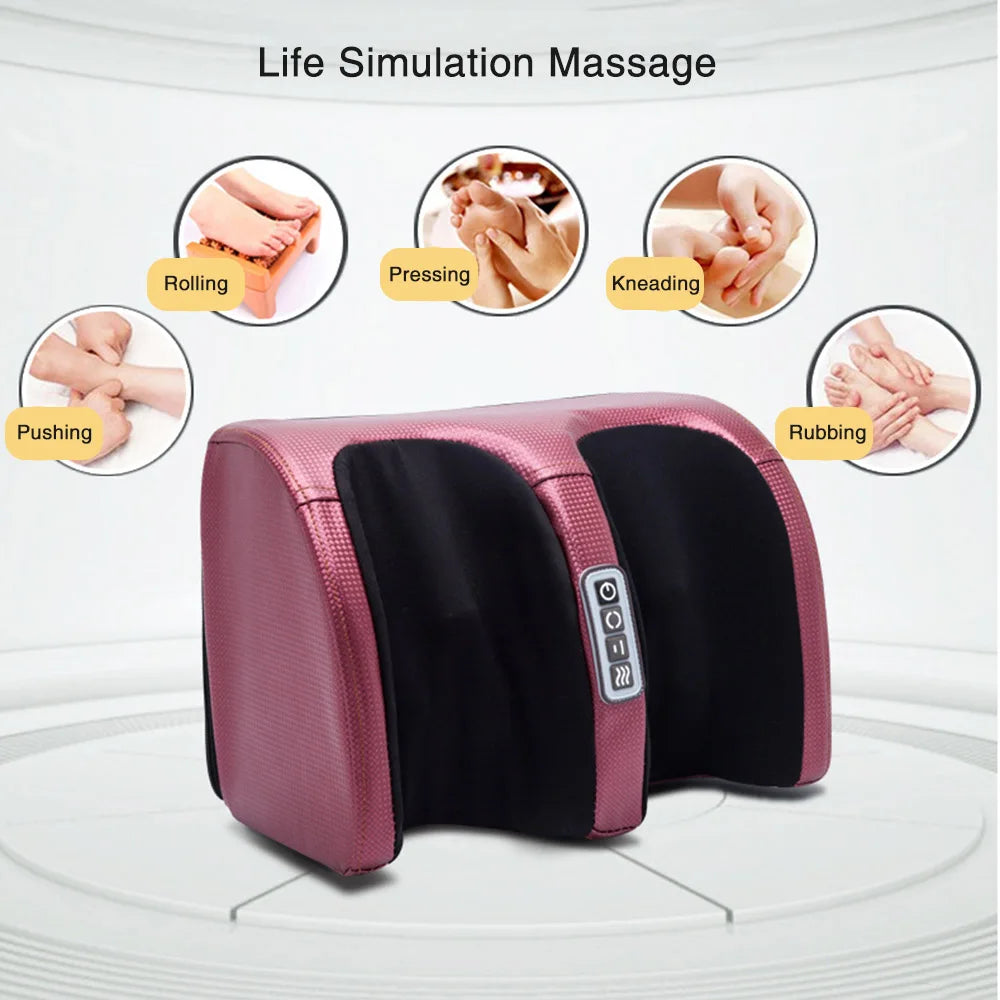 Electric Foot Massager – Shiatsu Kneading, Heating Therapy, Hot Compression, and Roller for Muscle Relaxation and Pain Relief