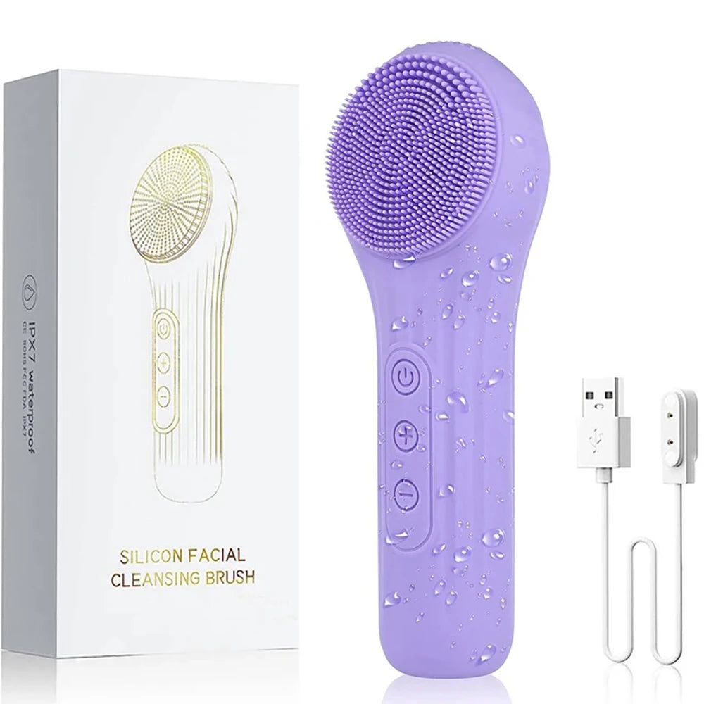Sonic Facial Cleansing Brush – Waterproof Rechargeable Face Scrubber & Deep Pore Exfoliating Skin Care Tool