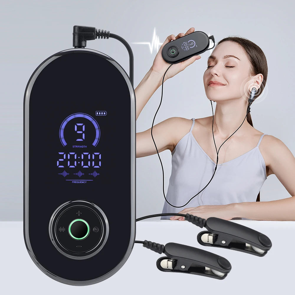 CES Ear-Clip Sleep & Anxiety Therapy Device — Non-Invasive Insomnia, Stress & Depression Relief via Pulse Acupressure