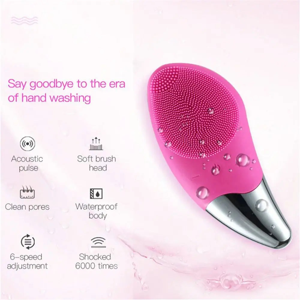 Waterproof Facial Cleansing Brush – Rechargeable Electric Face Scrubber & Exfoliating Cleanser Brush