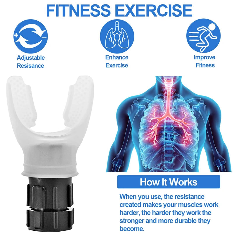 Breathing Trainer Lung Flexer – Durable Adjustable Fitness Exerciser to Increase Lung Capacity and Deep Breathing