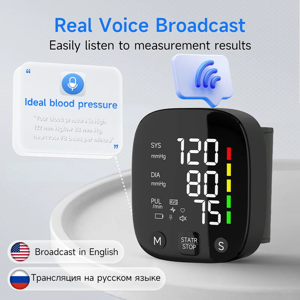 Wrist Blood Pressure & Heart-Rate Monitor