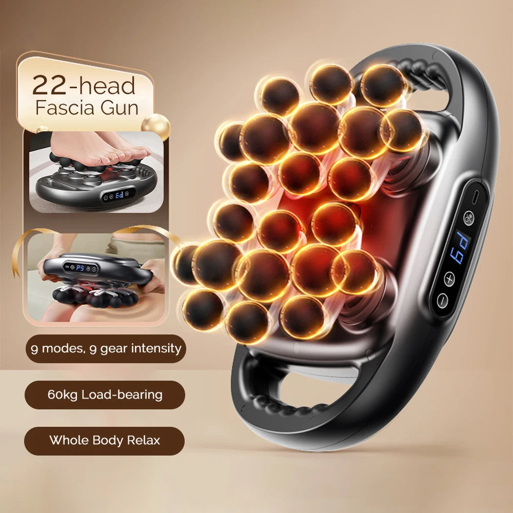 22-Head High-Frequency Vibration Fascia Massage Gun
