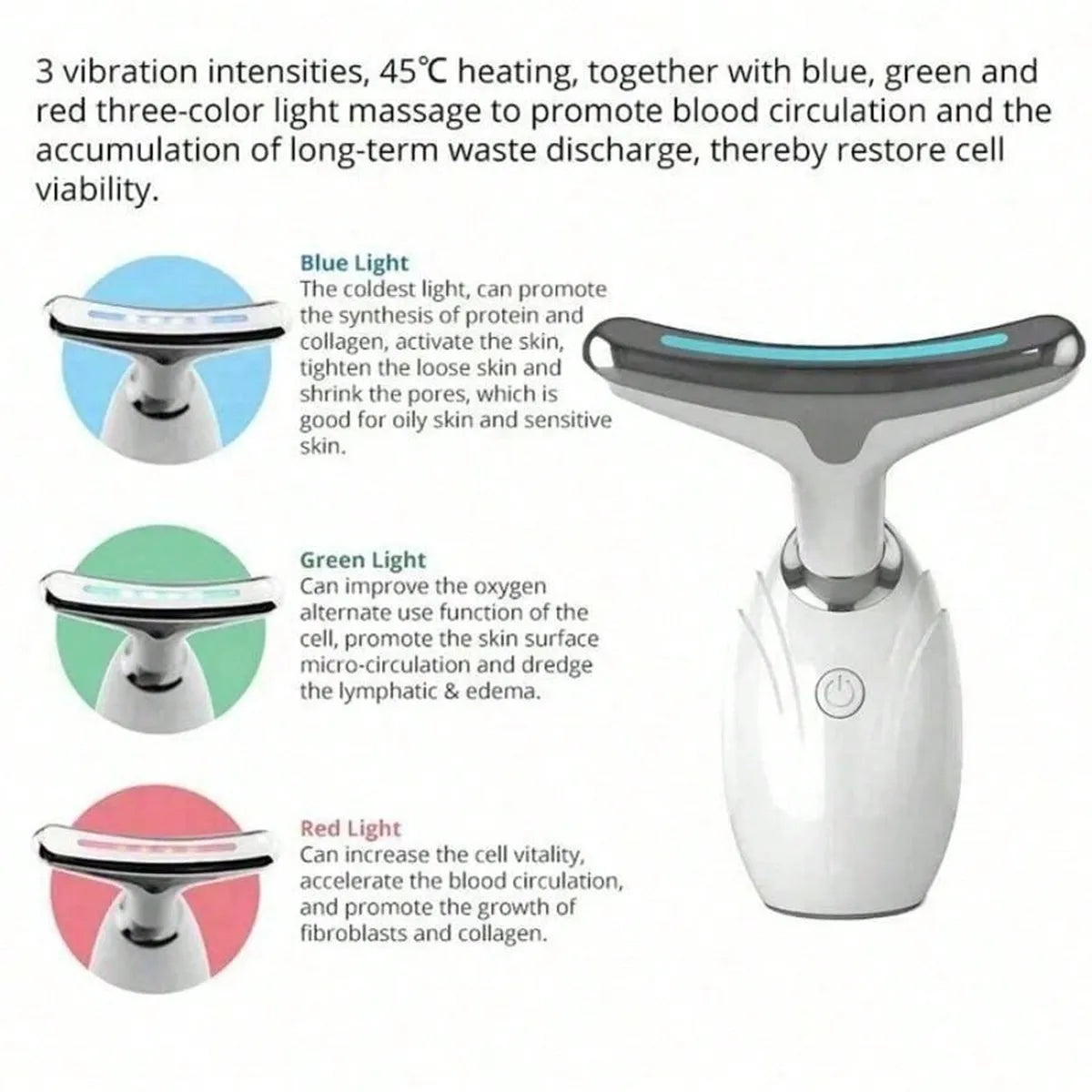 3 Color Neck and Face Massage Device – Multifunction Beauty Instrument