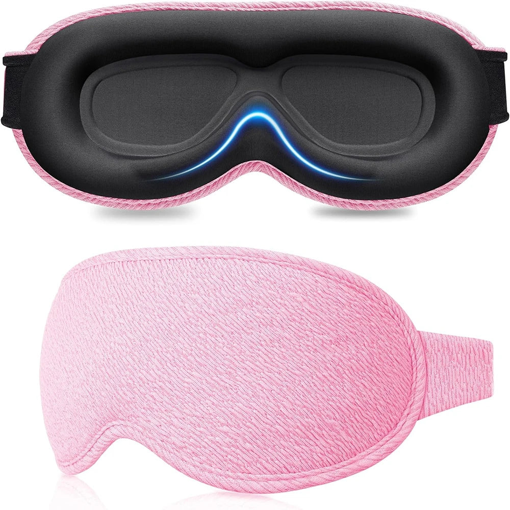 WELLVY 3D Contoured Sleep Mask – 100% Light Blocking, Ultra-Soft, Breathable Eye Mask for Deep Sleep, Travel & Relaxation