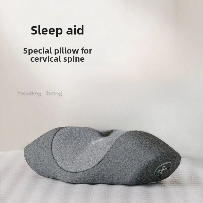 Vibrating Heated Neck Massage Pillow – 5-Point Charging Model with Built-in Lithium Battery for Sleep & Cervical Support