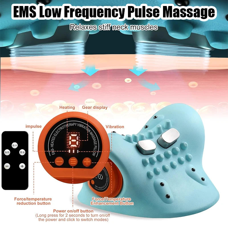 Electric Neck Traction Massager – Pulse Therapy, Heating & Chiropractic Pain Relief Pillow