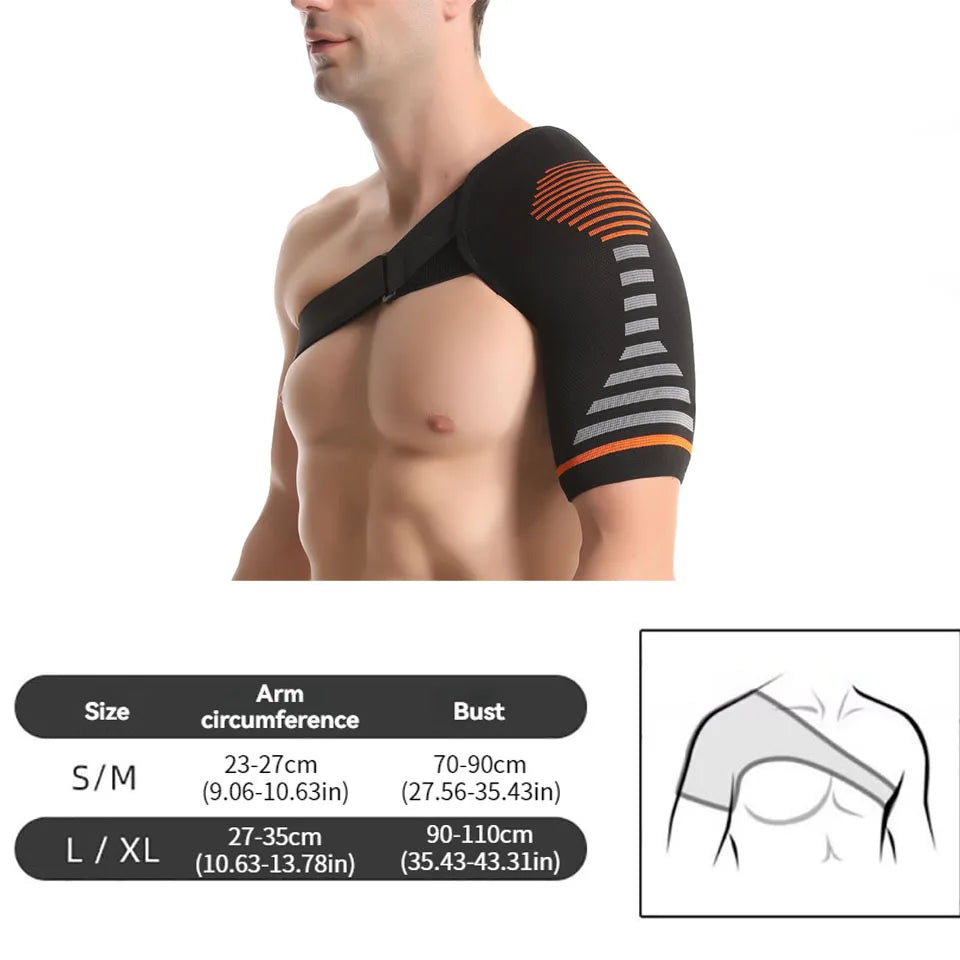 Adjustable Elastic Shoulder Brace – Compression Support Strap for Sports, Sprain, Strain & Joint Injury Recovery