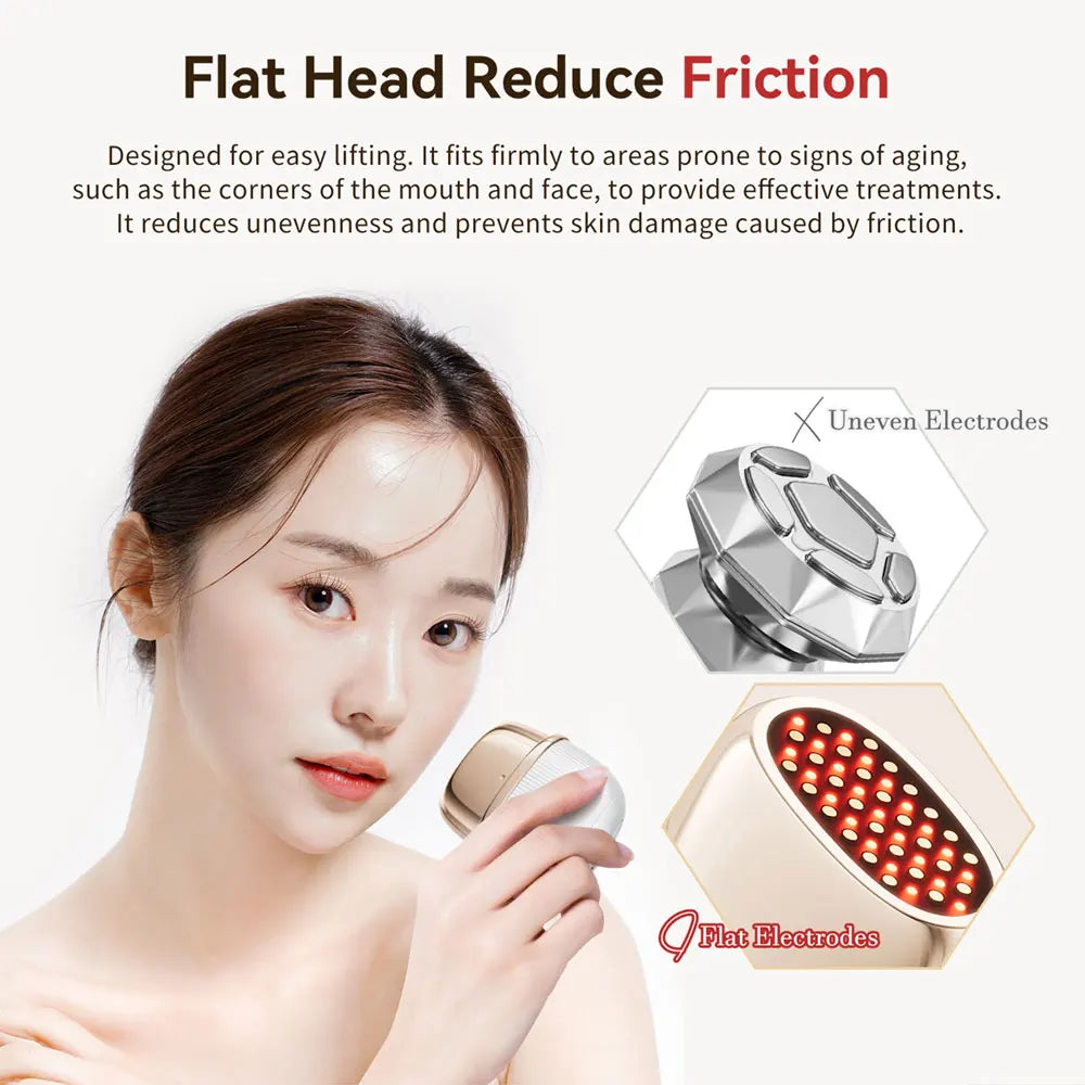 24K Gold Multi-Polar RF Beauty Device – EMS Facial Lifting, Skin Tightening & Anti-Aging Massager with 3-Color Light Therapy