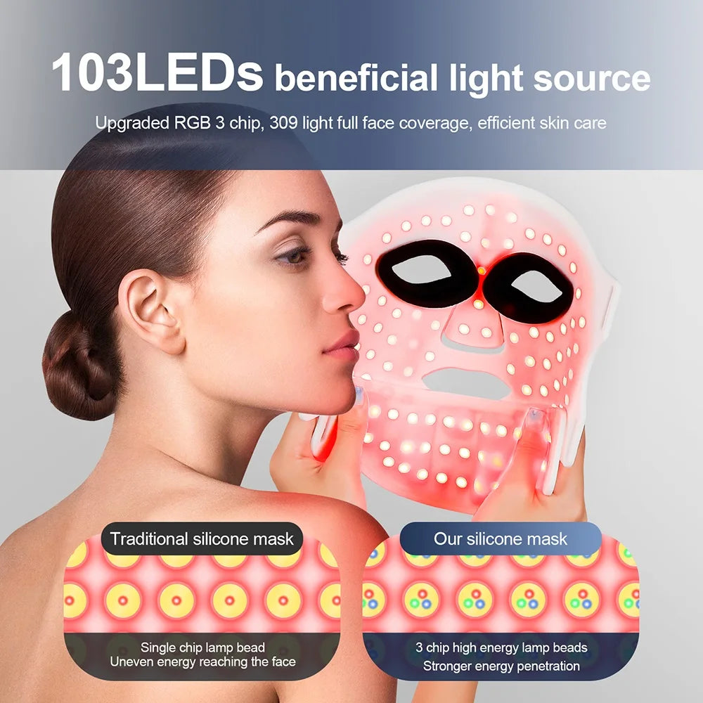 Wireless Silicone LED Face & Neck Mask – 7-Color Photon Therapy