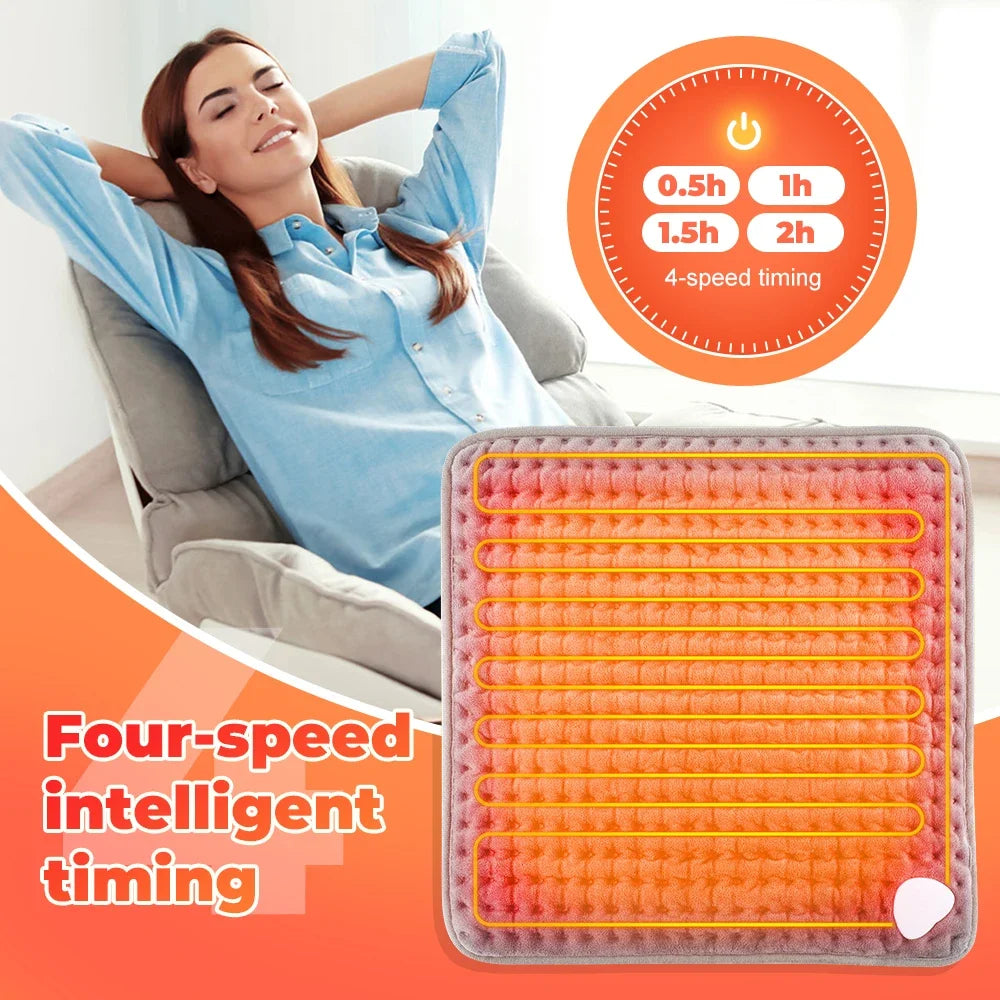 9-Gear Adjustable Plush Electric Foot Warming Mat – Washable USB Heating Blanket Pad