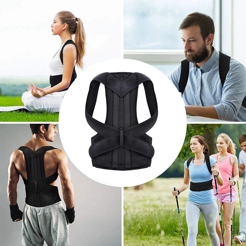 Adjustable Back & Shoulder Posture Corrector Belt – Full Spine Clavicle Support for Upper & Lower Back Pain Relief
