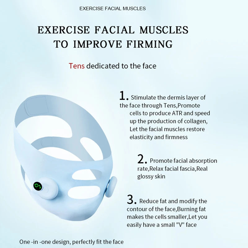 Smart Pulse EMS Face Lifting Device – Microcurrent V Face Shaping, Skin Tightening & Anti-Wrinkle Facial Massager