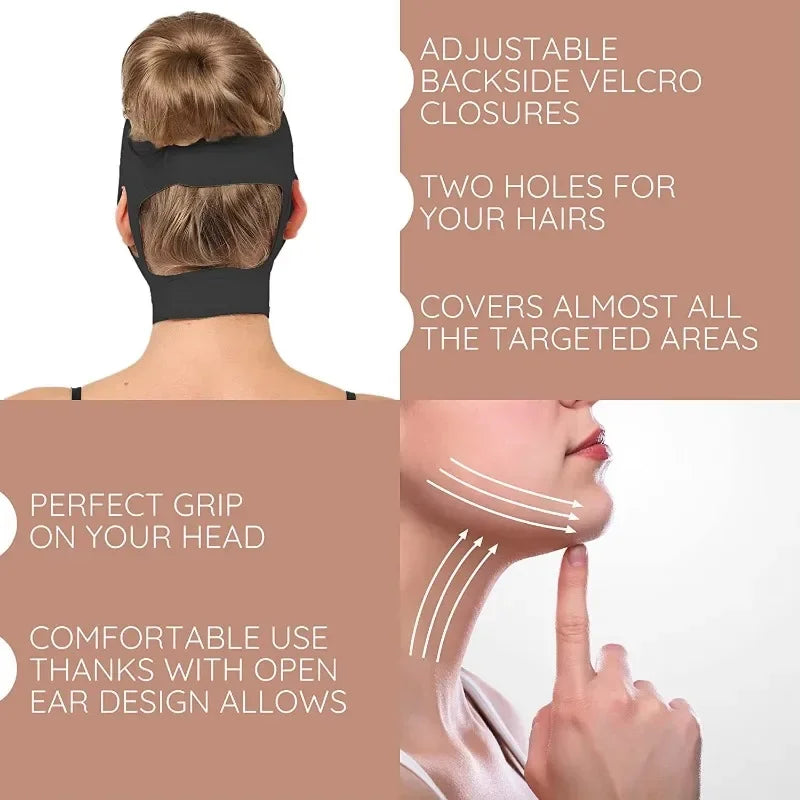 Face Lift Up Mask – V Line Chin Slimming Strap, Cheek & Neck Lifting Belt for Double Chin Reduction & Firming Skin