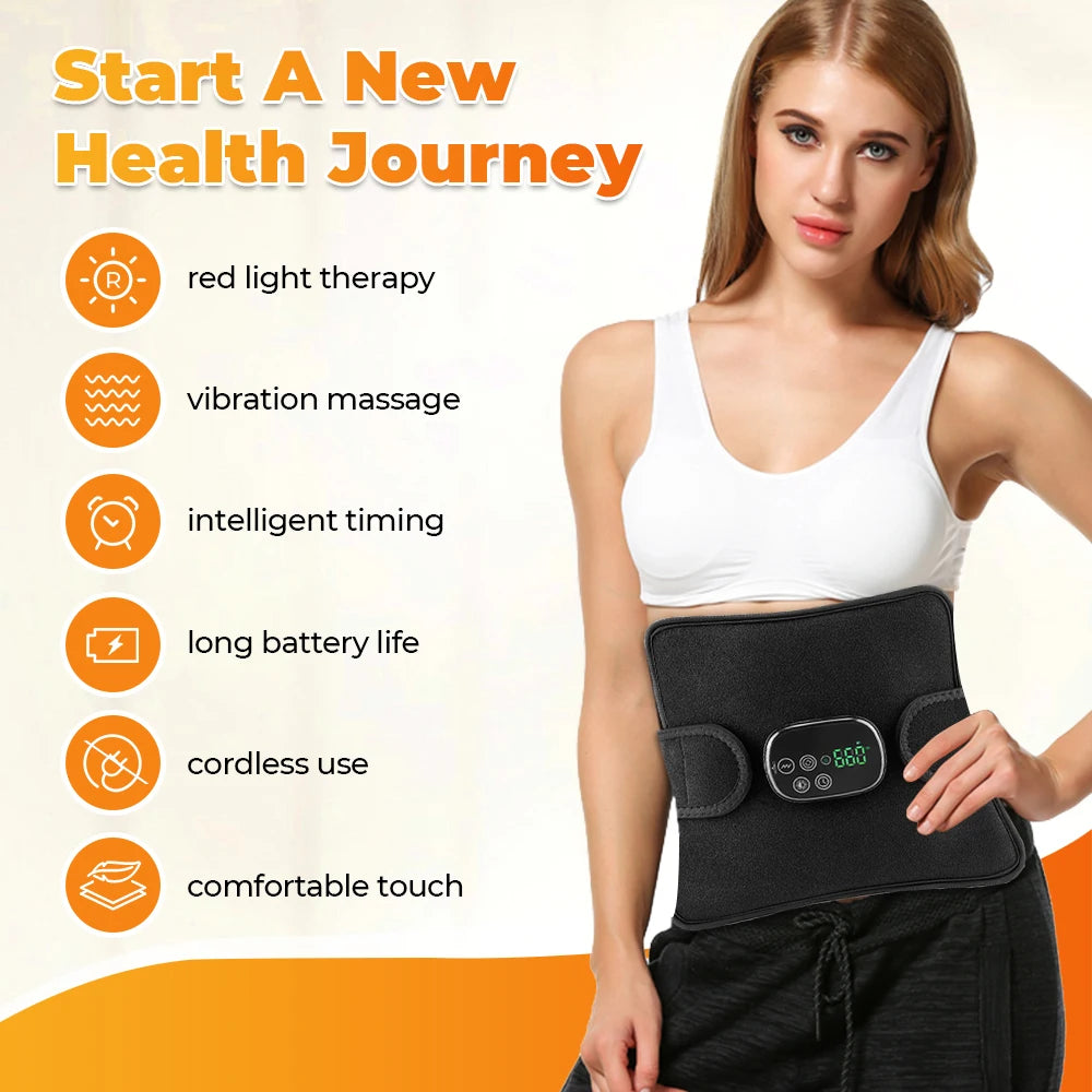 Wireless Electric Infrared Knee Heating Pad – Vibration Massager & Thermal Support Brace for Knee, Back & Waist