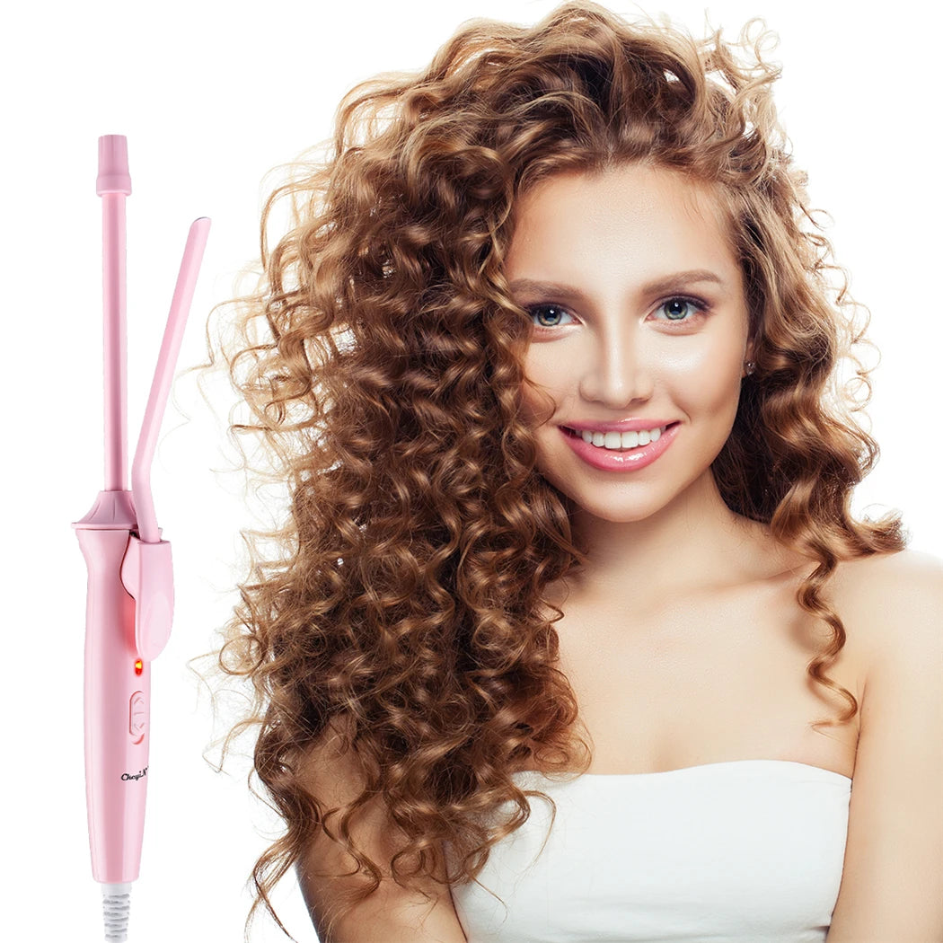 9mm Mini Ceramic Hair Curling Iron – Professional Electric Curler Wand & Small Crimping Iron – Salon Styling Tool