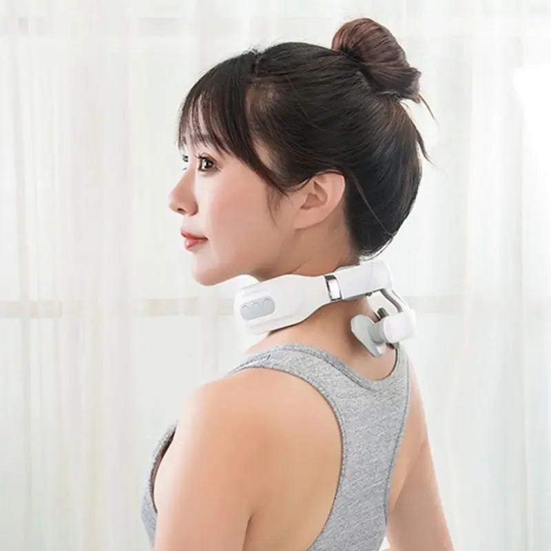 4-Head Intelligent Cervical Neck Massager – Voice-Controlled Heating & Strength Adjustment
