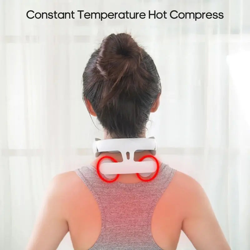 4-Head Intelligent Cervical Neck Massager – Voice-Controlled Heating & Strength Adjustment