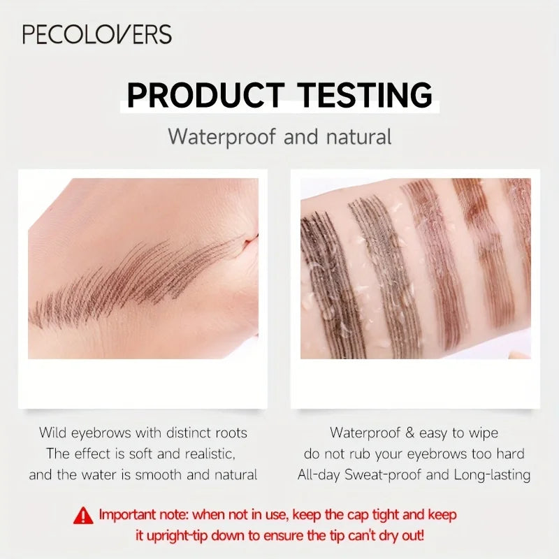 Waterproof 4-Tip Eyebrow Tattoo Pen – Long Lasting Liquid Eyebrow Pencil