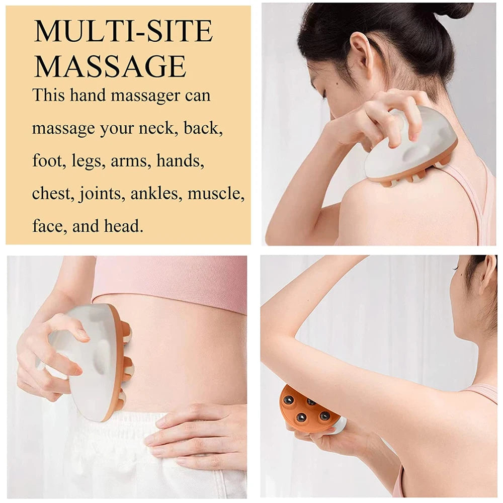 Metal Ball Hand Roller Massager – 360° Deep Tissue & Cellulite Massage Tool for Full Body Relief