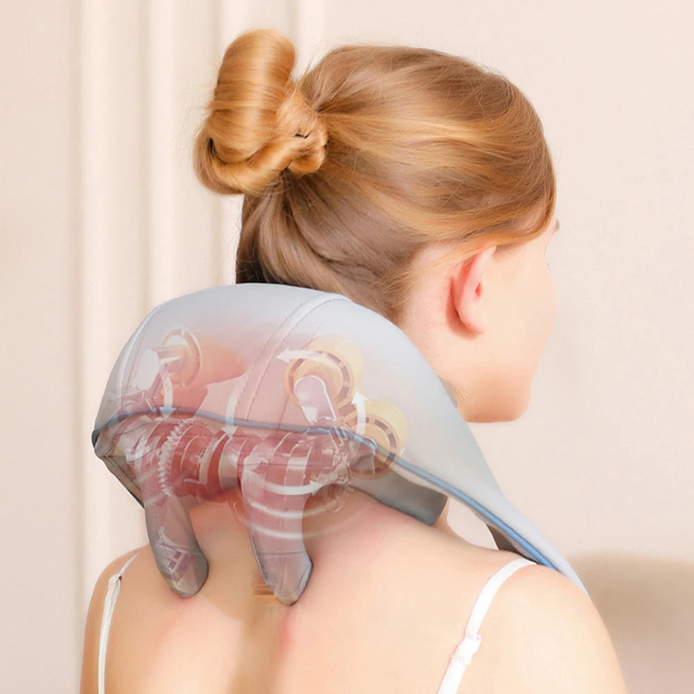 Simulated Human-Hand Neck Massage Shawl – Intelligent Kneading Device for Cervical & Shoulder Muscle Relaxation
