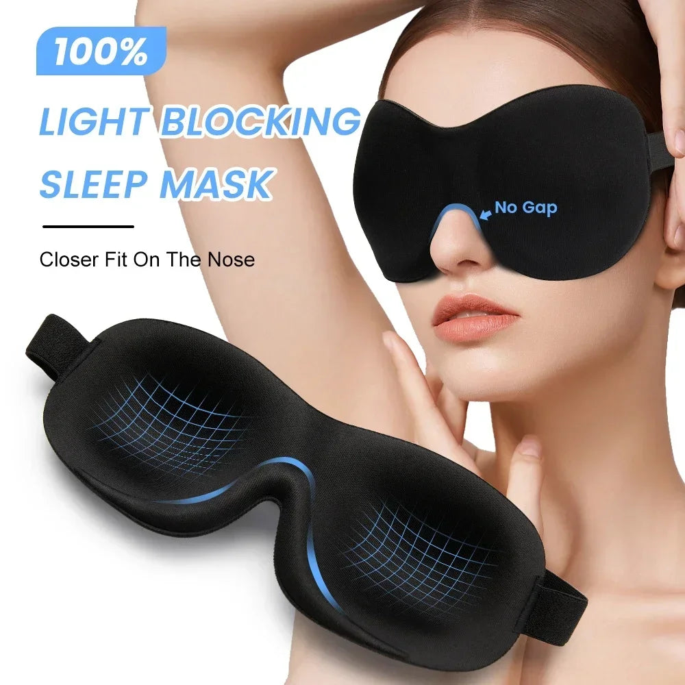 3D Sleeping Eye Mask – Breathable Memory Foam Night Blindfold for Natural, Comfortable Sleep