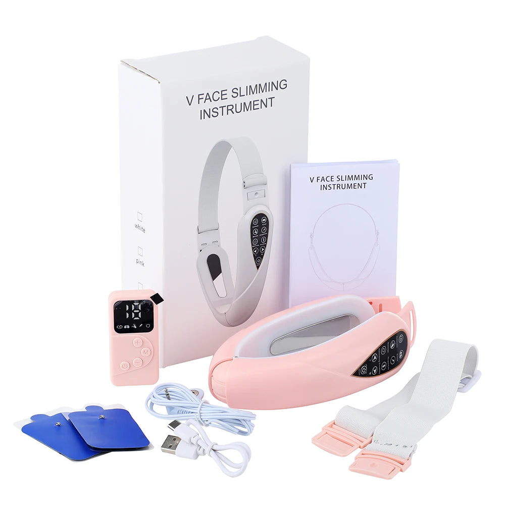 Rechargeable V Face Massager with LED Display – Portable Facial Beauty Device for Face Slimming and Skin Care