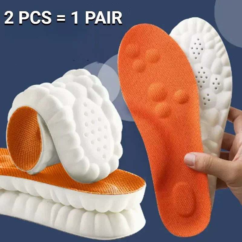 4D Massage Shoe Insoles – Super Soft Latex Sports Arch Support Inserts