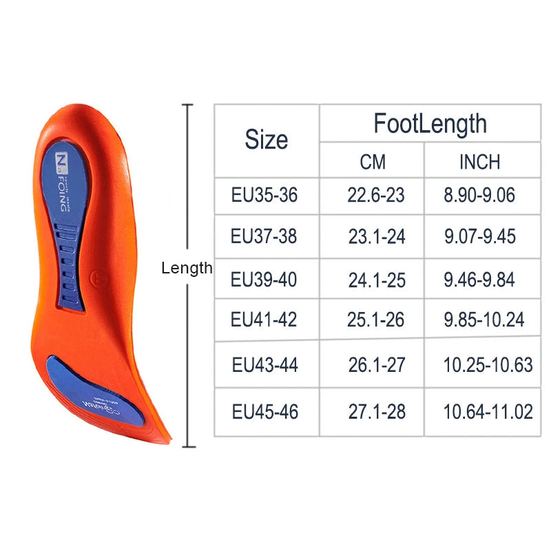 Orthotic Arch Support Insoles – Flatfoot Running & Walking Shoe Inserts for Pressure Relief and Foot Comfort