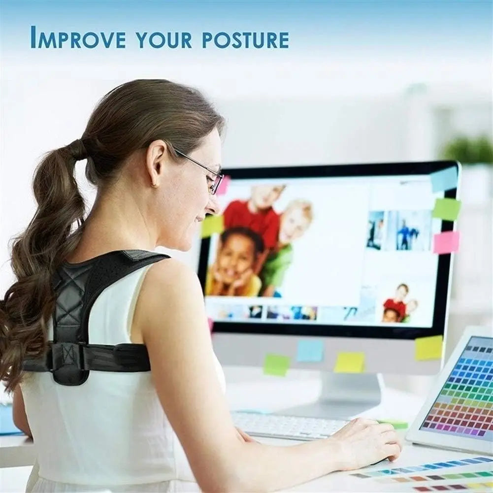 Adjustable Back & Shoulder Posture Corrector Belt – Clavicle Spine Support Brace for Upper Back & Neck Alignment