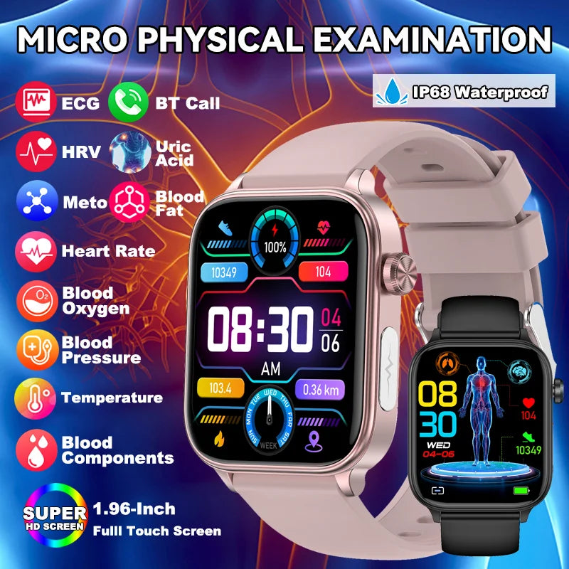 LIGE ECG+PPG Smartwatch – Women’s Health Tracker with Blood Lipid, Uric Acid, Body Temperature & Menstrual Cycle Monitoring