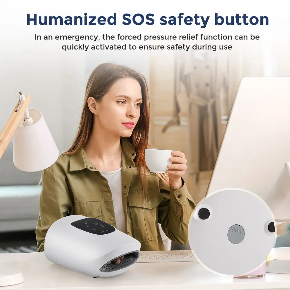 Electric Airbag Hand Massager with Hot Compress & Deep Kneading