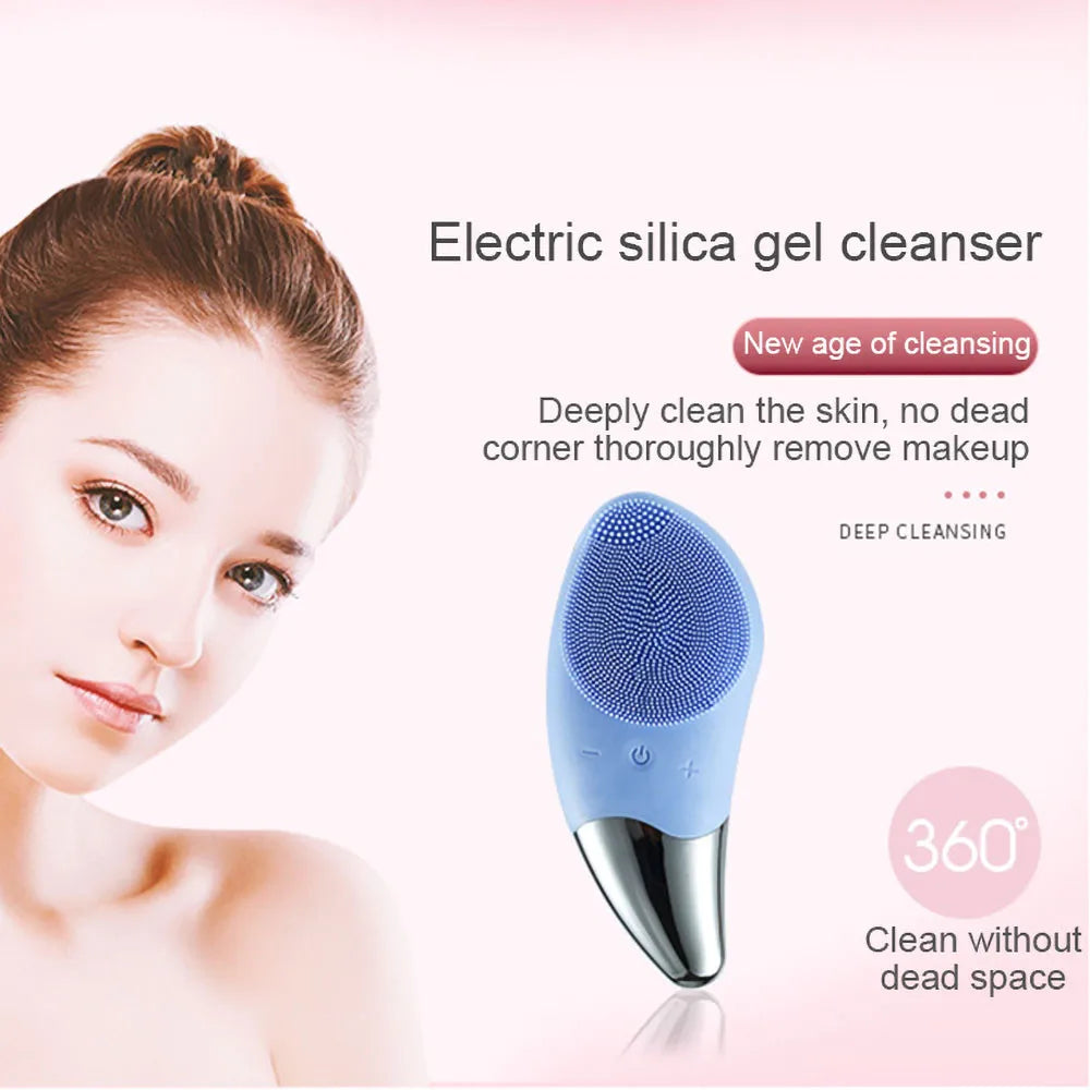 Waterproof Facial Cleansing Brush – Rechargeable Electric Face Scrubber & Exfoliating Cleanser Brush