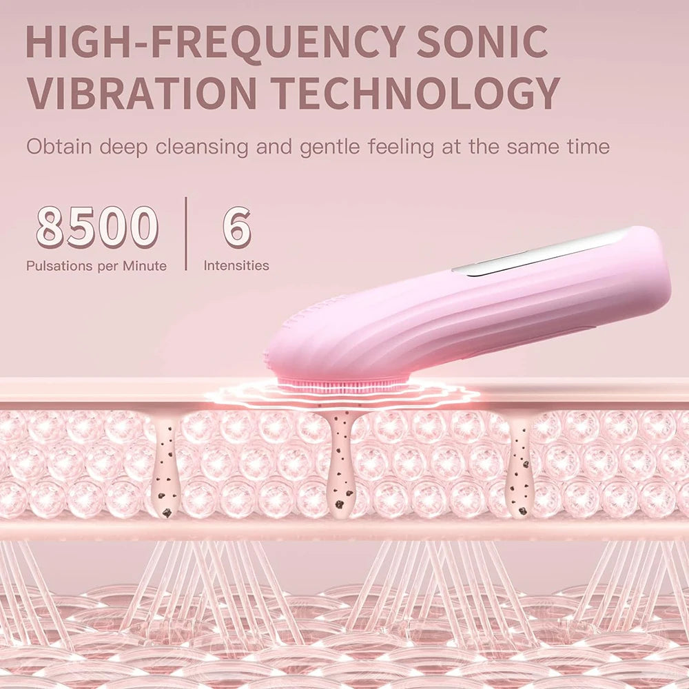 Sonic Facial Cleansing Brush – Waterproof Rechargeable Face Scrubber & Deep Pore Exfoliating Skin Care Tool